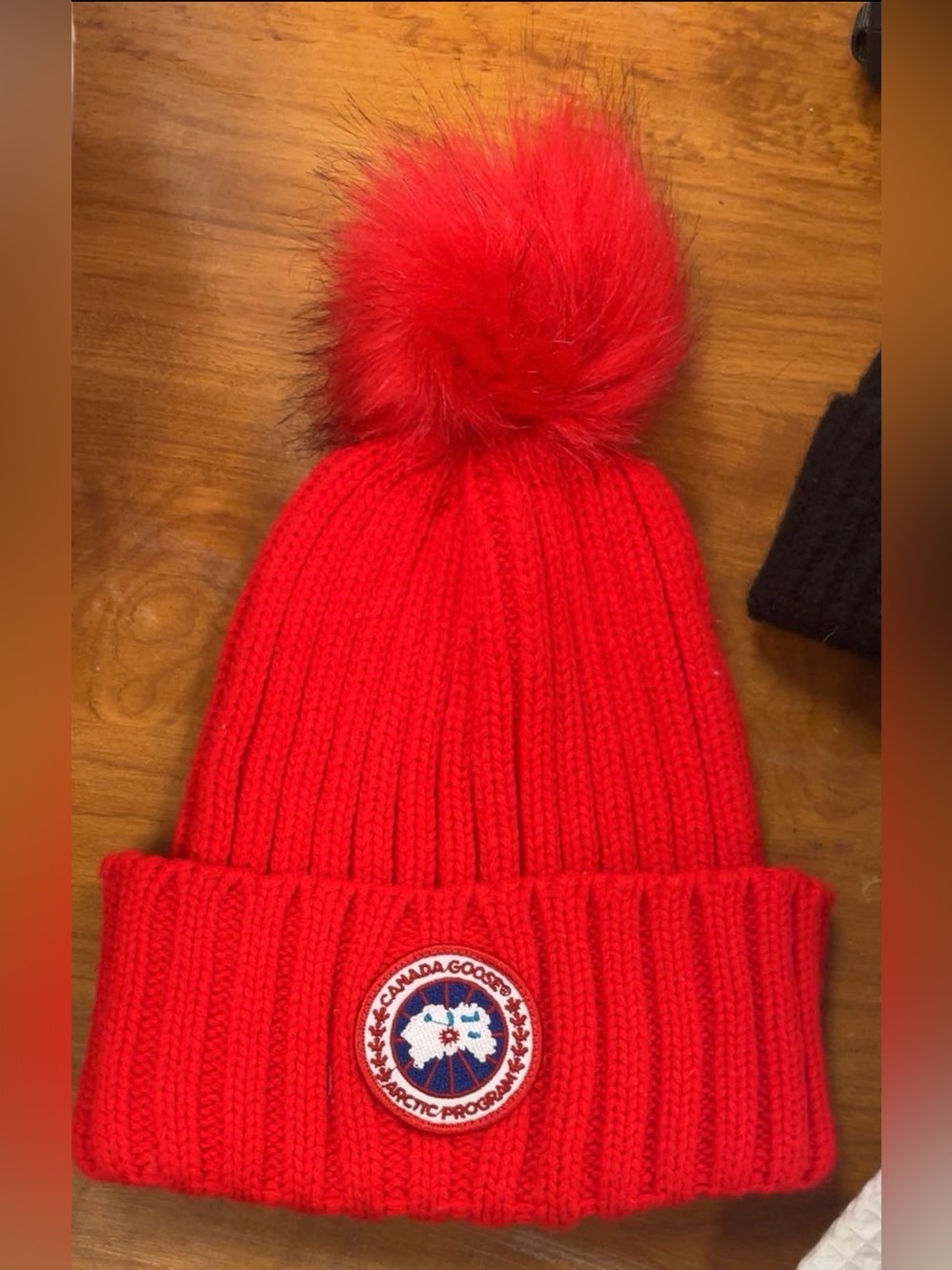 Red Winter Hat with Pom